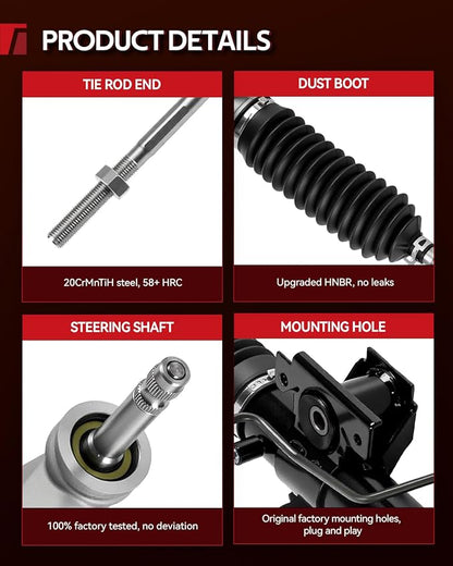 Torchbeam Hydraulic Power Steering Rack and Pinion Replacement for Mitsubishi 2009-2015 Outlander 2.4L, 2008-2010 Lancer 2.0L, 2009-2015 Lancer 2.4L Replace# 262158