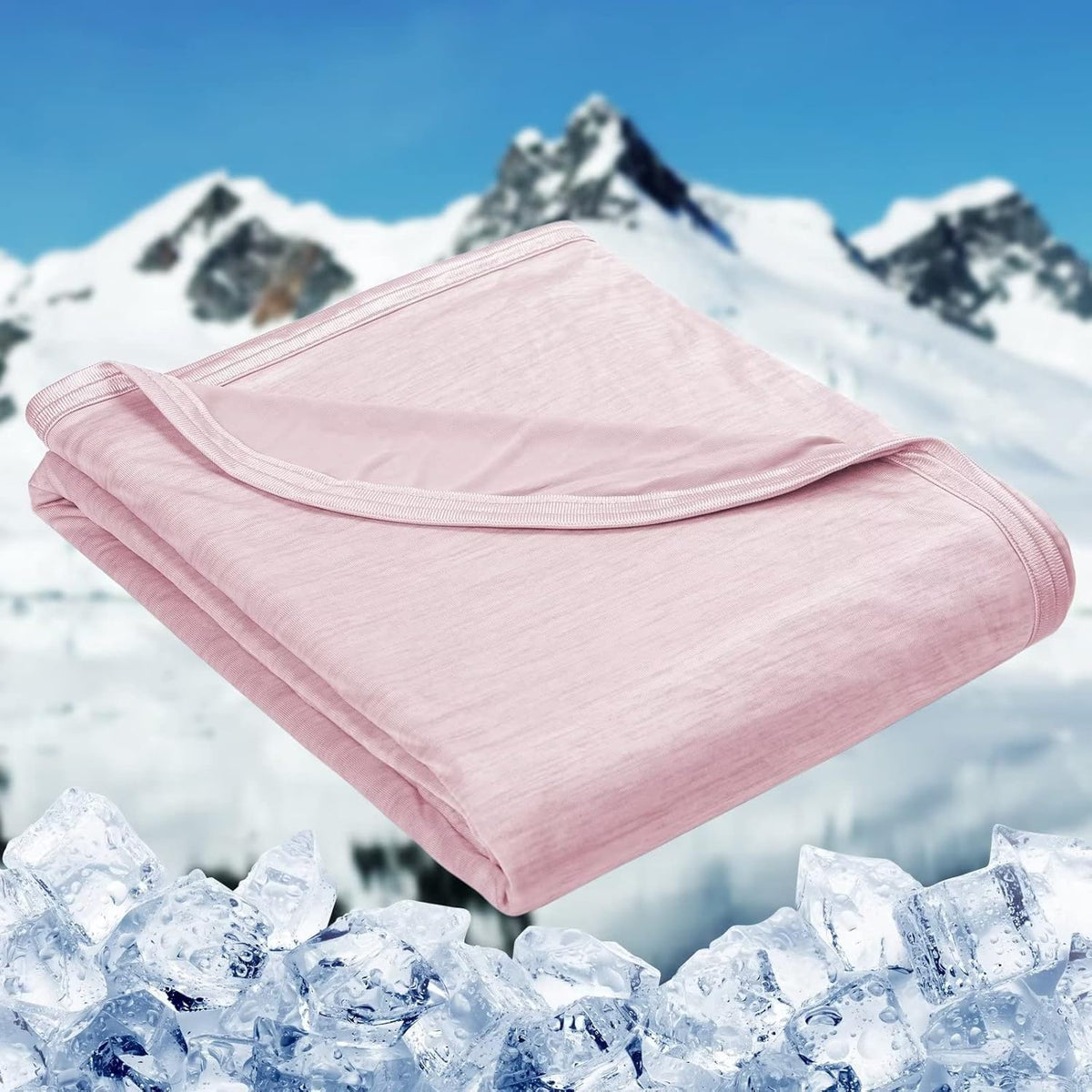 HOMFINE Cooling Blankets for Hot Sleepers - Summer Blanket Thin Lightweight Breathable Soft Double Side Enhanced Cooling for Bed Couch Sofa, Keep Cool for Night Sweats (Pink, 108 x 90 inches)