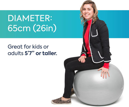 Bouncyband Balance Ball – Create Flexible Seating to Improve Focus at School, Office, or Home with This No-Roll Weighted Ball