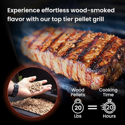 Z GRILLS ZPG 550B2 Wood Pellet Smoker, 8 in 1 BBQ Grill with Latest PID Technology LCD Controller, Auto Temperature Control, Meat Probe, 553 sq in Black