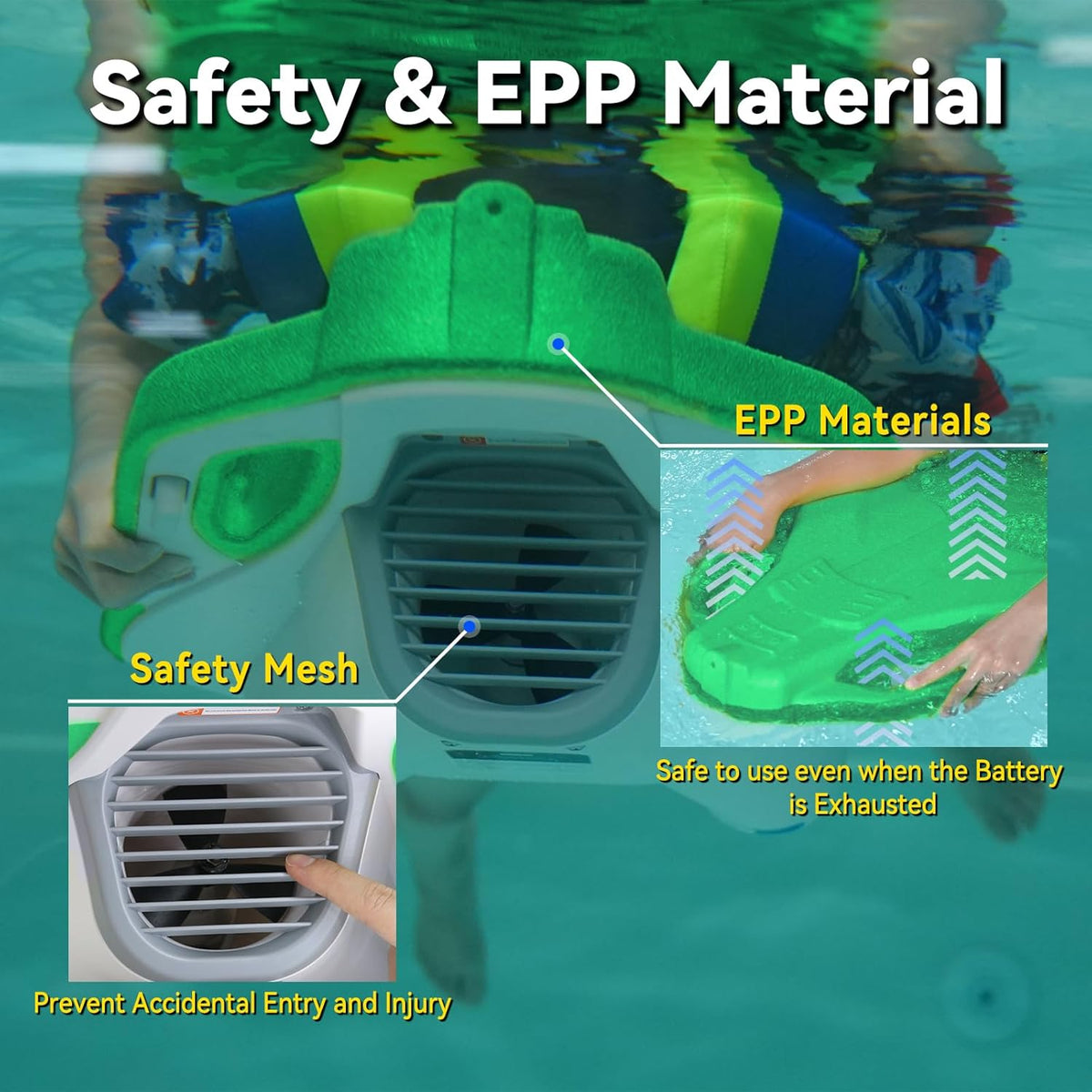 Electric Swimming Kickboard for Kids – 2-in-1 Water Jet & Propeller, Water Scooter Float Board for Swim Training, 6.1kgf Thrust, 24V/4.6Ah Battery, 45 Min Runtime, Load 198 lbs, Summer Pool Toy