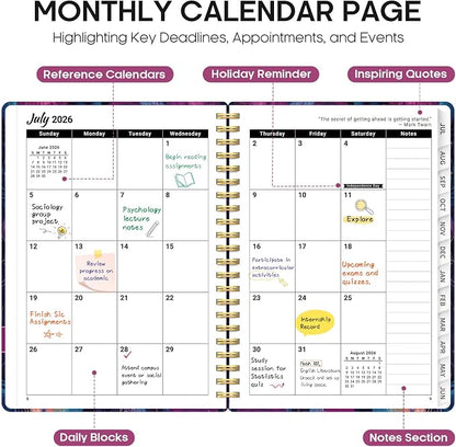 Planner 2026-2027, Monthly & Weekly Jul 2026-Jun 2027 Planner Calendar