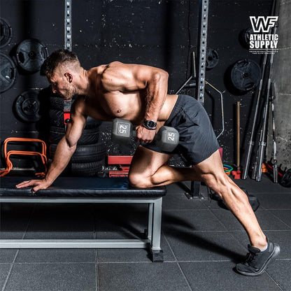 WF Athletic Supply 200Lb Dumbbell Set, 10-30Lb Dumbbell Set with Two-Tier Storage Rack for Muscle Toning, Strength Building & Weight Loss - Multiple Choices Available