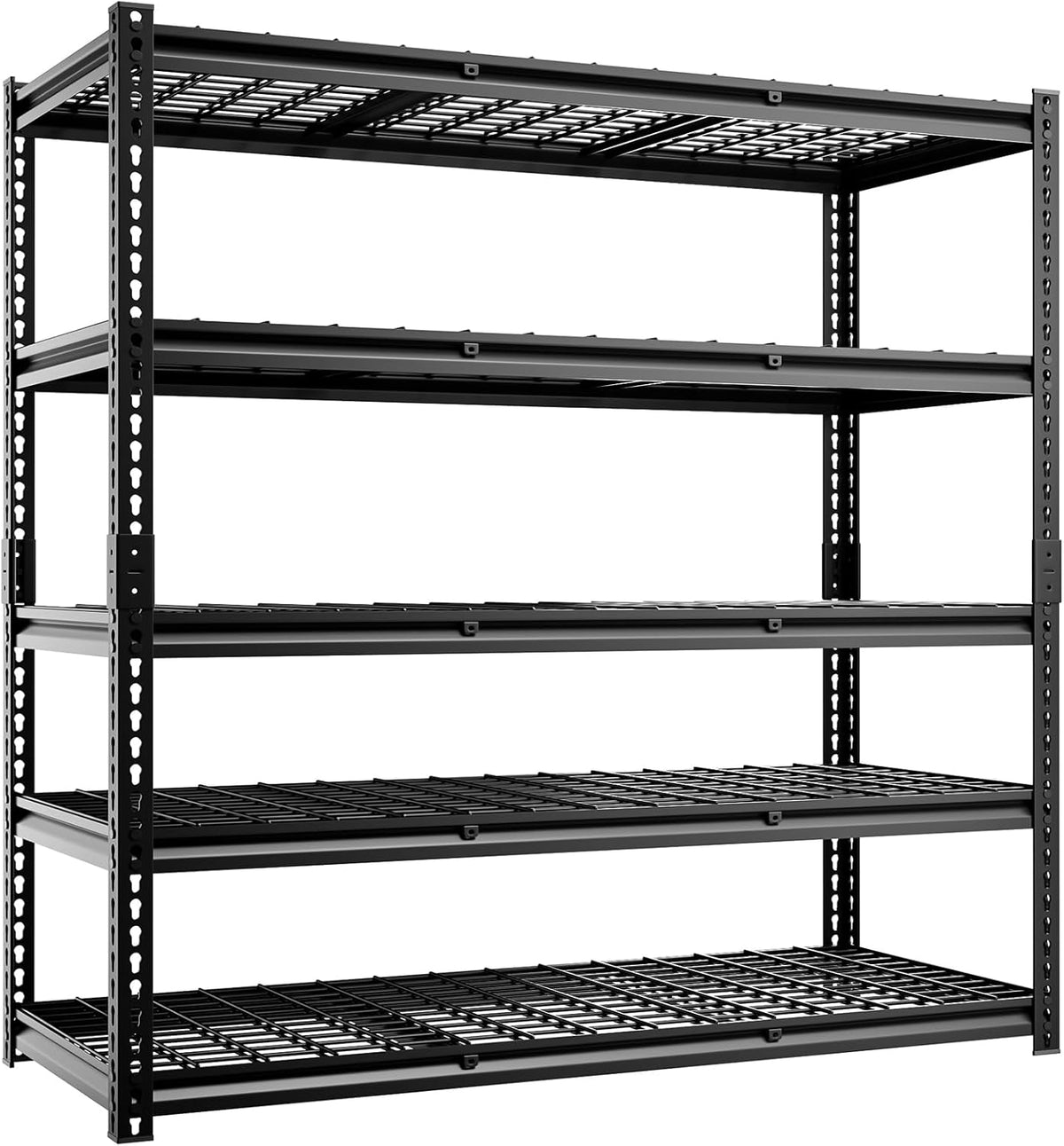5-Tier 60" W X 24" D X 78" H Garage Shelving Metal Storage Shelves 3300LBS Heavy Duty Industrial Shelving Adjustable Garage Shelf Unit Utility Storage Racks(Black)