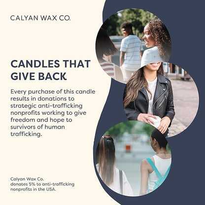 Calyan Wax Co. Mahogany & Cashmere 3 Wick Scented Candle - 43 Hour Burn - Luxury 3 Wick Soy Candles - Non Toxic Soy Wax Candles - Long Lasting Large Glass Jar Candle for Home - 14.9oz