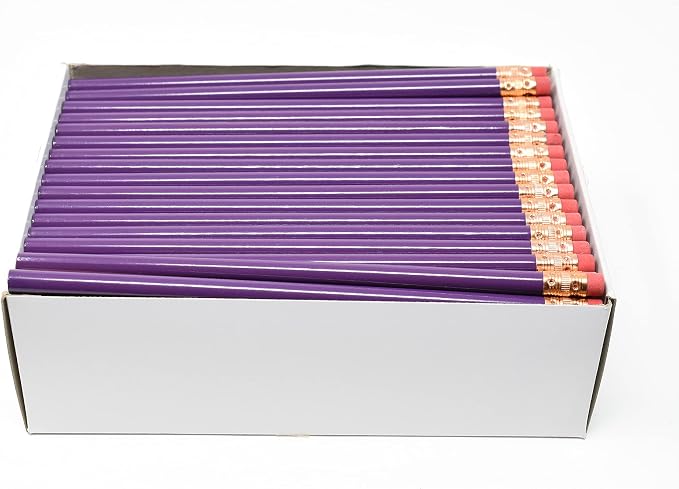 Pencil Guy Blank Round Pencils Purple 1000 to a box : Not Sharpened