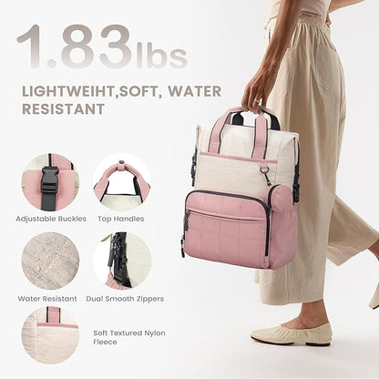 VONAL Diaper Bag Backpack, Lightweight Baby Diaper Bags, Travel Large Diaper Bag with Changing Station, Pink Diaper Backpack for Boys Girls Newborn with Insulated Pockets, Stroller Straps