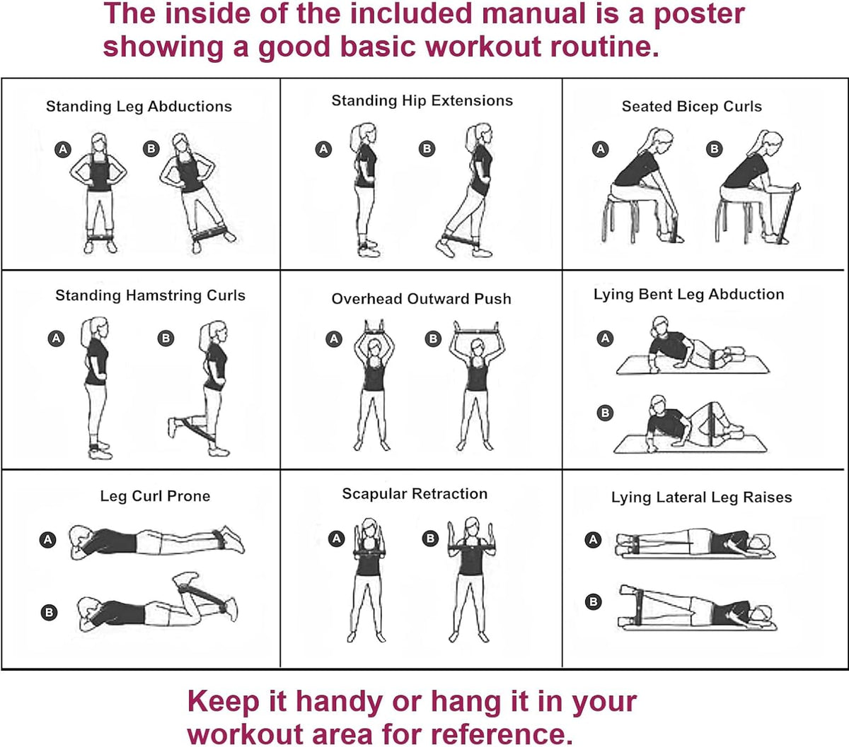 BodyForge Resistance Bands for Working Out for Women Men for Exercise Bands Resistance Bands for Legs Bands for Working Out Hip Thigh Glute Bands with Instruction Guide and Carry Bag, Set of 5