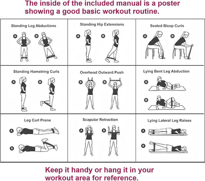 BodyForge Resistance Bands for Working Out for Women Men for Exercise Bands Resistance Bands for Legs Bands for Working Out Hip Thigh Glute Bands with Instruction Guide and Carry Bag, Set of 5