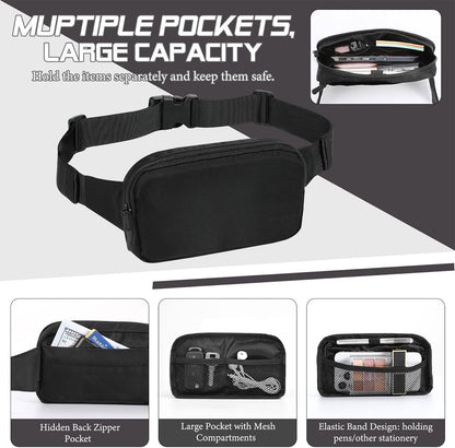 MoKo Fanny Packs for Women Men, Fashion Running Waist Packs, Crossbody Mini Bag Fanny Pack Belt Bag with Adjustable Strap for Running Outdoors Workout Travel Hiking Cycling