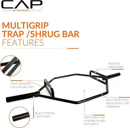 CAP Olympic Trap Bar | Heavy-Duty Hex Shrug & Deadlift Weight Bar