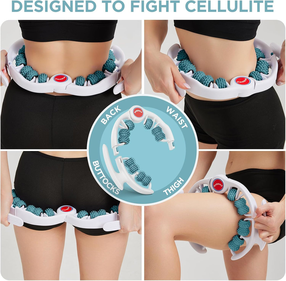Cellulite Massage Tool Deep Fascia Massager & Dimpled Skin Remover for Legs - Anti-Cellulite Roller Tech with Lymphatic Drainage, Smooth Skin & Pain Relief for Thighs & Buttocks Sculpting