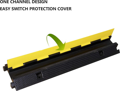 3 Pack Rubber Cable Ramp Hose Cable Protector Ramp 1 Channel 22000Lbs Load Capacity Traffic Speed Bump Wires Power Lines Extension Cord Cover for Indoor Outdoor