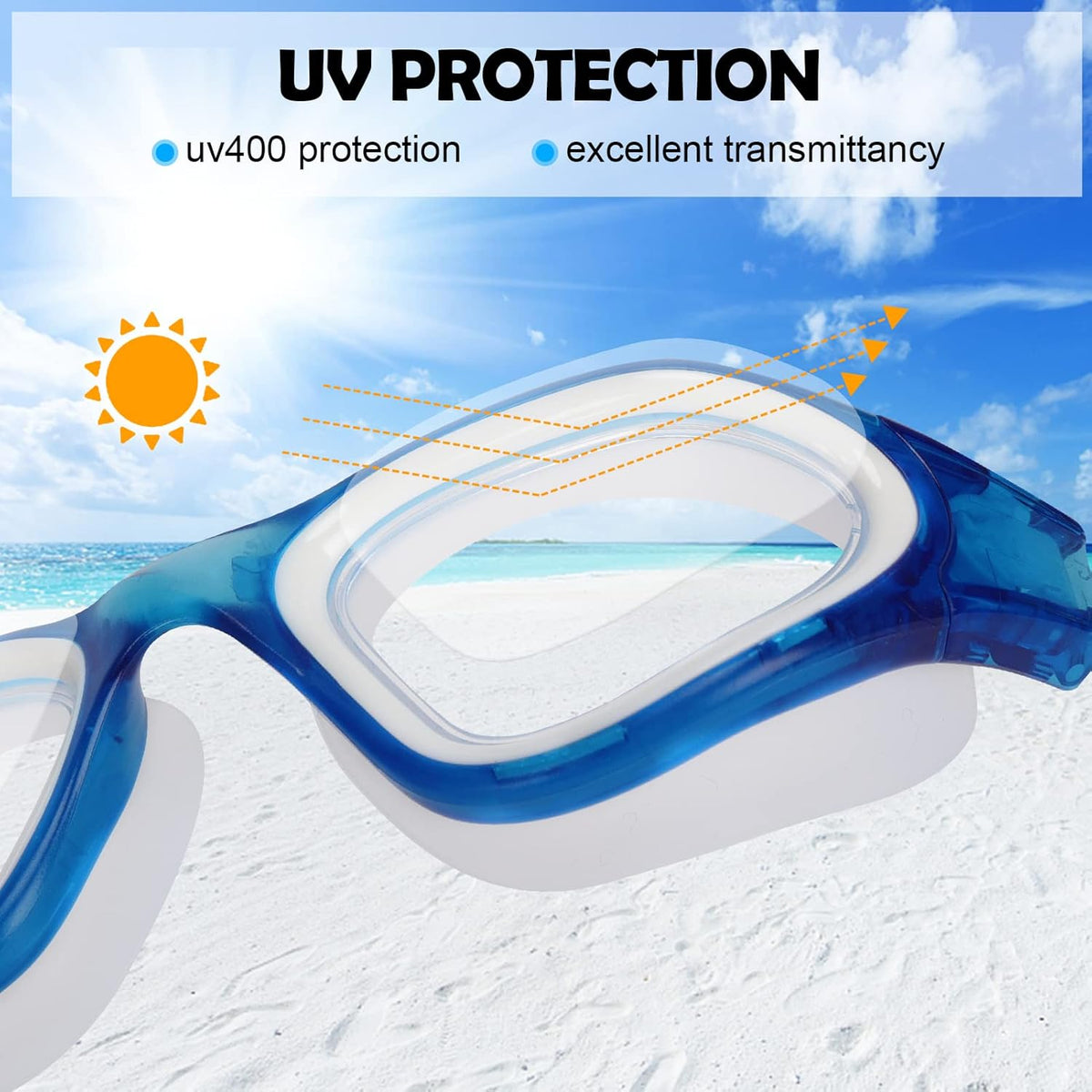 WIN.MAX Polarized Swimming Goggles Swim Pool Goggles Anti Fog Anti UV No Leakage Clear Vision for Men Women Adults Teenagers