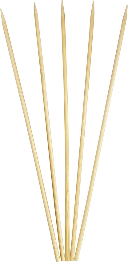KingSeal Renewable Bamboo Heavy Weight Kebab Skewers, BBQ Sticks, 10 Inches x 3.8 mm Diameter, Retail Pack - 2 Bags of 100 (200 Count)
