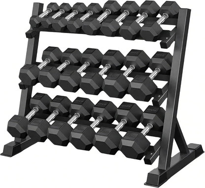 350/450/550 lbs Hex Weight Dumbbell Sets with Rack 5-50 lbs Hand Weights for Strength Training for Home Gyms Men Women Rubber Iron Rubber Coated Exercise & Fitness Muscle