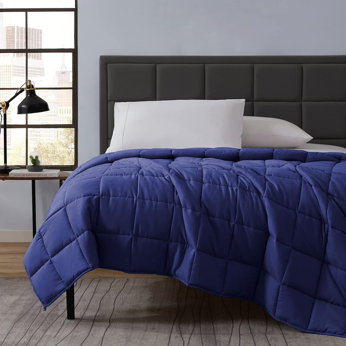L'AGRATY Weighted Blanket - 36"x48" 5lbs Cooling Breathable Microfiber Material with Glass Beads Small Blanket for Kids All-Season Summer Fall Winter Soft Thick Comfort