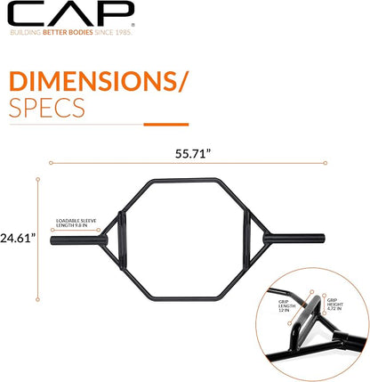 CAP Olympic Trap Bar | Heavy-Duty Hex Shrug & Deadlift Weight Bar
