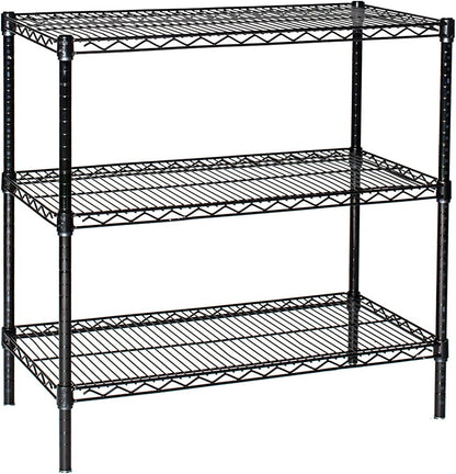 Omega 14" Deep x 60" Wide x 74" High 3 Tier Black Starter Shelving Unit
