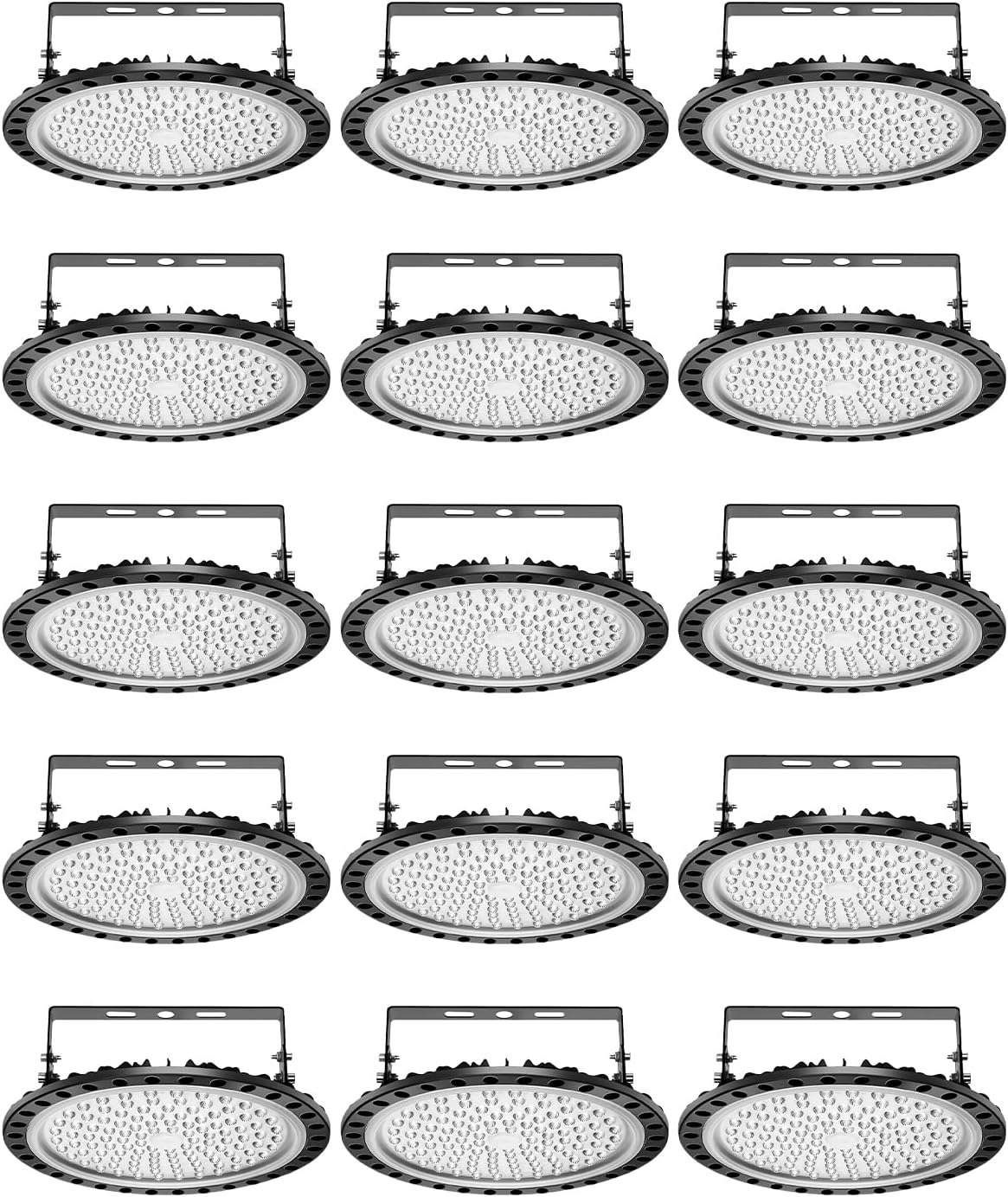 Viugreum High Bay LED Shop Lights, 500W UFO LED High Bay Light 50,000LM 120V LED High Bay Lights 5000K Daylight, Alternative to 2000W MH/HPS for Garage Workshop Barn Factory Warehouse - 15 Pack