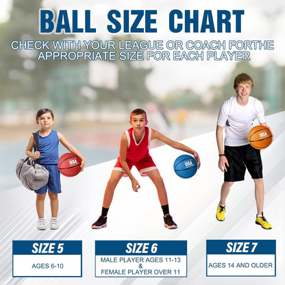 Jenaai 6 Pcs Rubber Basketballs Official Size Bulk Streetballs Multicolor Basket Balls with Pump Plain Basketball Set for Adult Youth Gifts Indoor Outdoor Training Games