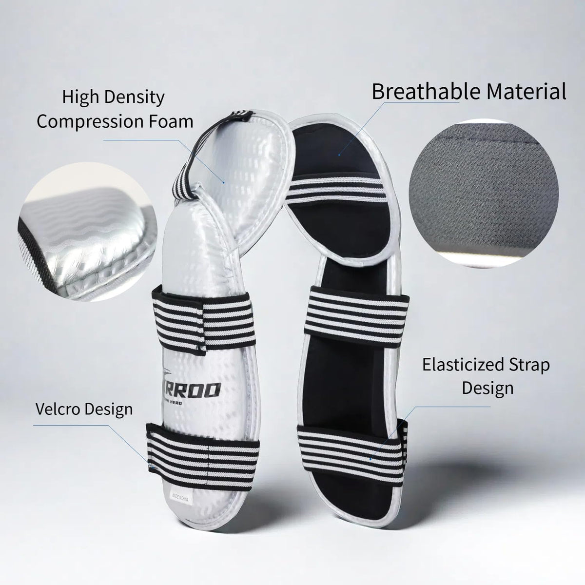 Taekwondo Shin Guards Arm Guard Protector Set for Kickboxing Martial Arts Taekwondo Karate Muay Thai Sparring Combat, Suitable for Children Teenagers and Adults