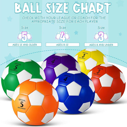 Libima 12 Pcs Soccer Balls with Pump Official Size 3/4/5 Soccer Ball Bulk for Child Adult School Sport Training Practice Christmas Operation