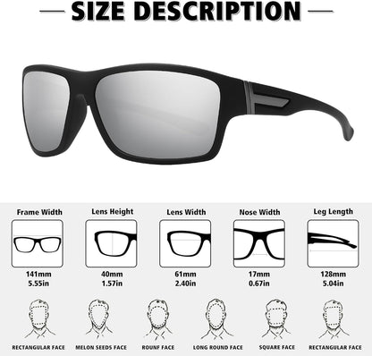 STORYCOAST Polarized Sports Sunglasses for Men Women Unbreakable Frame Cycling Fishing Driving