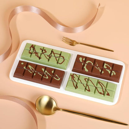 Chocolate Bar Mold - Non-Stick Silicone Chocolate Molds, Food Grade Dubai Deep Chocolate Bar Mold for Milk Pistachio - Set of 2