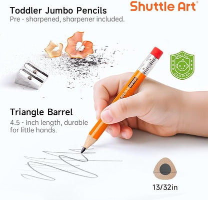 Shuttle Art 72 Pack Jumbo Pencils 4.5in
