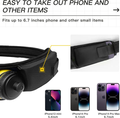 PYFK Running Belt Hydration Waist Pack with Water Bottle Holder for Men Women Waist Pouch Fanny Bag Reflective