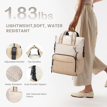 VONAL Diaper Bag Backpack, Lightweight Baby Diaper Bags, Travel Large Diaper Bag with Changing Station, Khiki Diaper Backpack for Boys Girls Newborn with Insulated Pockets, Stroller Straps