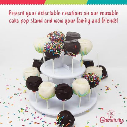 Cake Pop Kit by Baketivity | No Mold or Maker Needed | Cake Pop Stand and Baking Kit | Arts and Crafts for Kids Baking Sets | Kosher