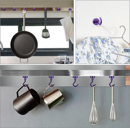 DIYMAG Magnetic Hooks, 30Lbs Strong Heavy Duty Cruise Magnet S-Hook for Classroom, Fridge, Hanging, Cabins, Grill, Kitchen, Garage, Workplace and Office Etc, (10 Pack-Purple)
