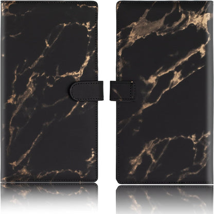 TOURSUIT Car Registration and Insurance Card Holder, Vehicle License Document Glove Box Compartment Organizer, Interior Car Accessories for Women Men (Marble Black)
