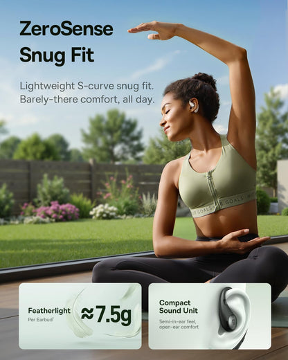 Baseus Eli Sport 2 Open-Ear Headphones Wireless Earbuds,Secure Earhook Sport Design,Ultra-Comfort,4-Mic Clear Calls, IP57 Waterproof,45H Play, Bluetooth 6.0 Earhook Fit Running Workout Gym -Green