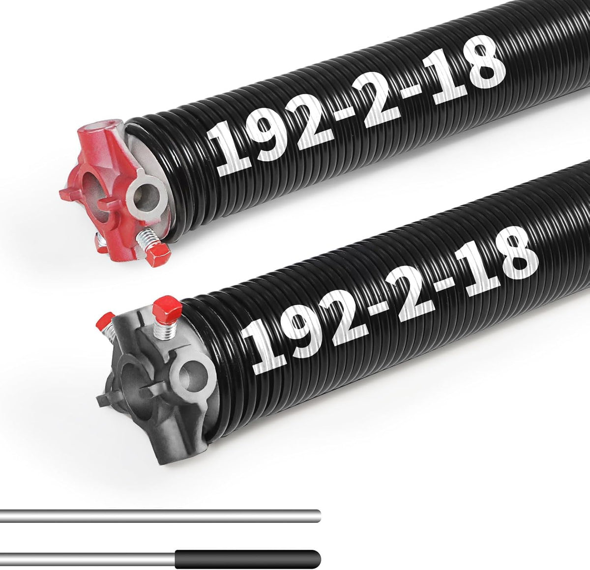 Pair of 2"Garage Door Torsion Springs Set with Non-Slip Winding Bars, Electrophoretic Coated (0.192X2"X18")