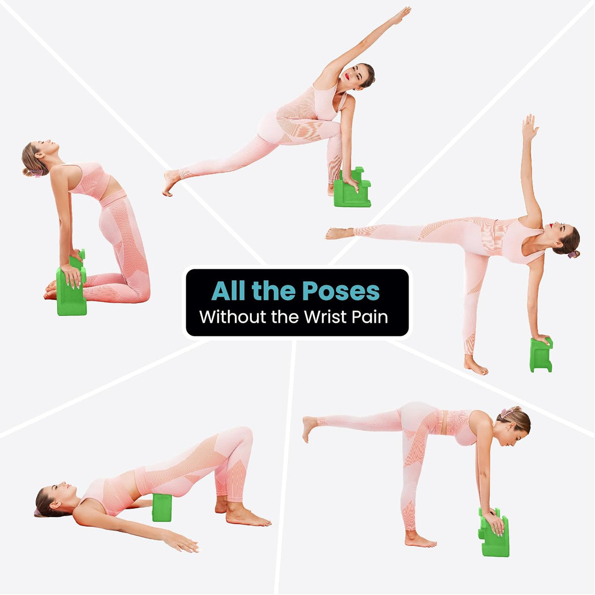 Ergo Yoga Blocks, Relieve Wrist Pain, Improve Comfort and Grip, Contoured Design, Pilates Exercise Balance & Stretching