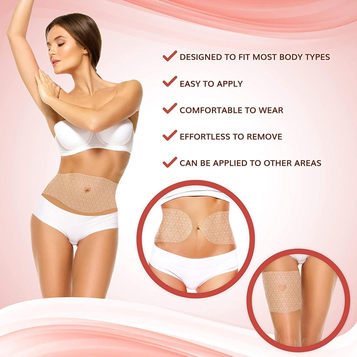 All Natural Moisturizing Body Applicator Wrap – Easy to Use Body Wrap -Anti Cellulite Solution- Firming Toning Tummy Wrap (10 Count (Pack of 1))