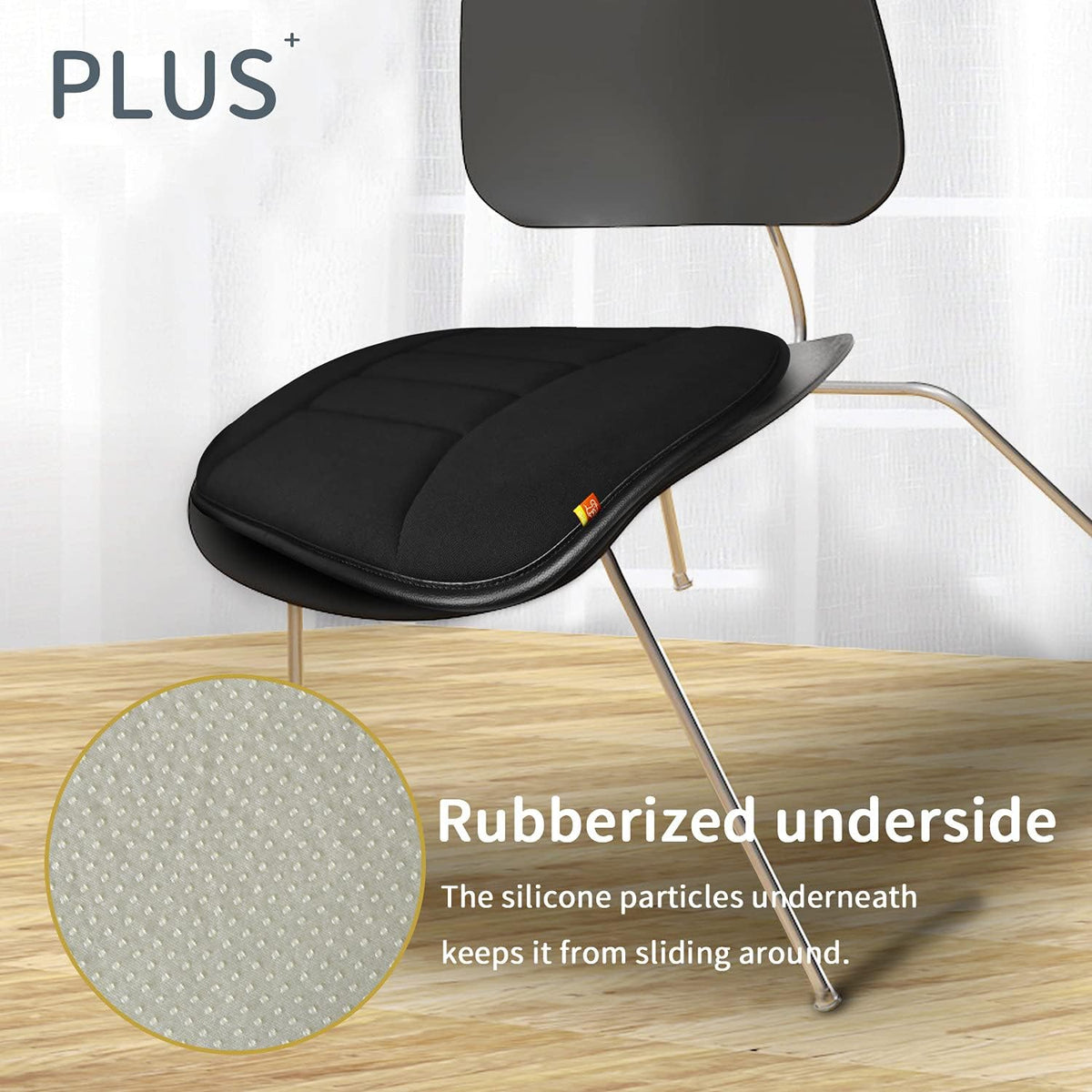 Thick Seat Cushion Memory Foam Car Seat Cushion Pad for Car Driver Seat Office Chair, Thickened Black