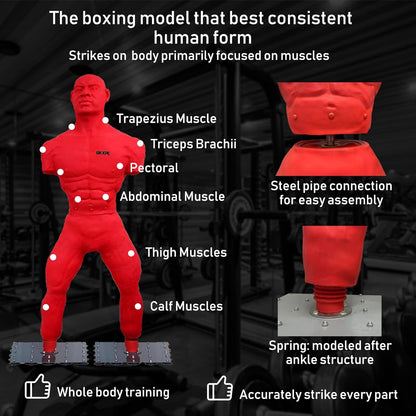 Freestanding Punching Bag Boxing Dummy for Adults Fighting Bag Stand Kick Boxing Mannequin Training Dummy Martial Arts