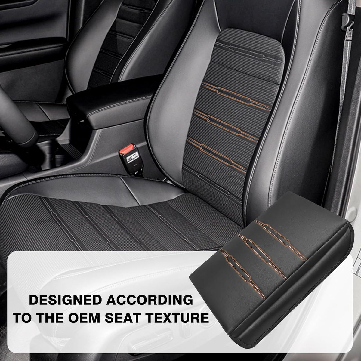 Muslogy Center Console Cover Extra Thick Armrest Pad Compatible with Honda CR-V 2023+ & CRV Hybrid Accessories Arm Rest Cushion Padding Anti-Scratch Middle Console Pad Leather Armrest Lid Protector