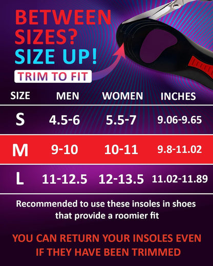 Sport Shock Absorbing Insoles - Athletic Shoe Cushioning Inserts for Men and Women - Ideal for Active Sports Running Training Hiking - Neutral Arch Good for Sneakers Shoes (M, Indigo)
