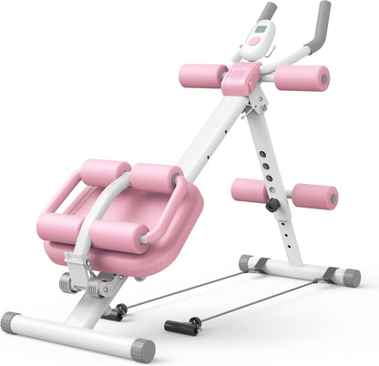 EPHESPORT Multifunctional Ab Machine, Adjustable Ab Workout Equipment, Ab ＆ Sit Up Machine for Stomach Workout, Foldable Abdominal Trainer With Knee and Back Protection, Full Body Workout for Home Gym