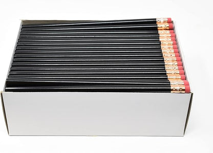 Pencil Guy Blank Round Pencils, Black, 144 to a box