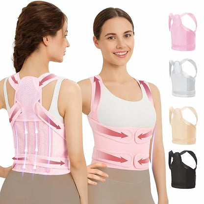 Posture Corrector for Women & Men, Adjustable Full Back Brace Support | Breathable Shoulder Straightener, Spine Support for Upper & Lower Back, Scoliosis & Hunchback Correction, Back Pain Relief