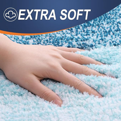 OLANLY Large Bathroom Rugs Mat 50x30, Extra Soft Absorbent Microfiber Bath Rugs, Rubber Backing, Quick Dry, Washable Bath Mats for Bathroom Floor, Tub and Shower, Home Decor Accessories, Peacock Blue
