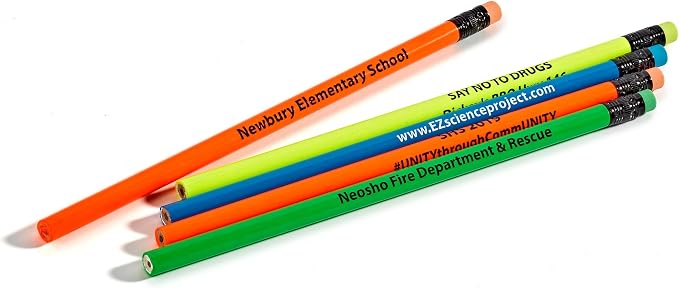Pencil Guy Promotional Personalized Neon Round Pencils