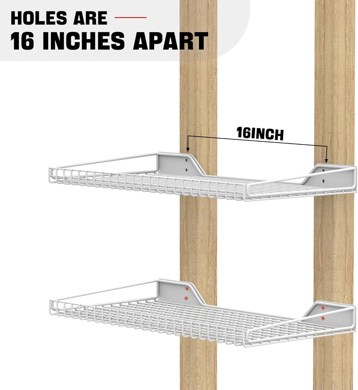 Ultrawall Wall Mounted Storage Shelf for Garage, 4 Pack Metal Shelf Rack, Heavy-Duty Wall Organizer Shelves Suitable for Shop, Shed, Garage 23.5inch x 12inch(White)
