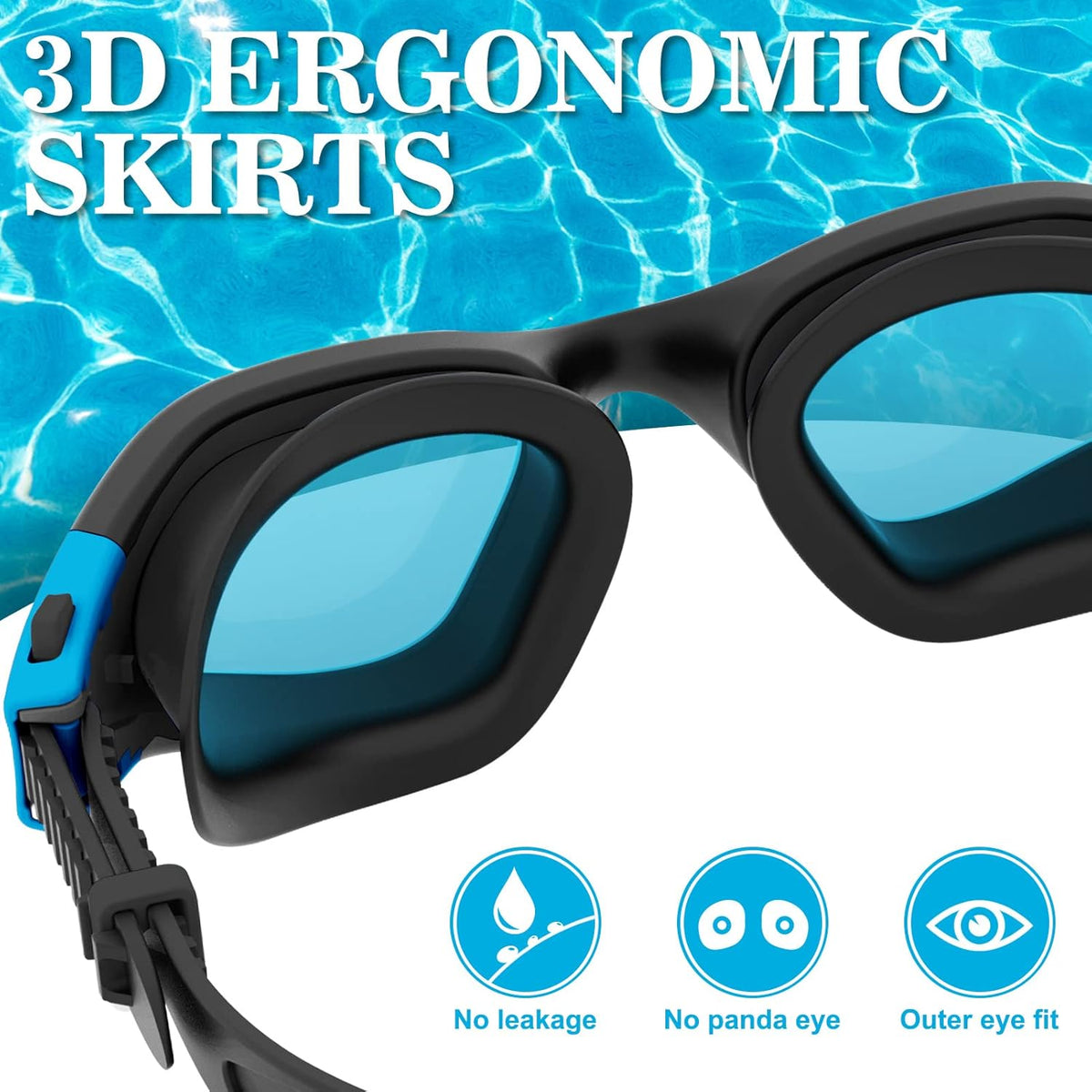WIN.MAX Polarized Swimming Goggles Swim Pool Goggles Anti Fog Anti UV No Leakage Clear Vision for Men Women Adults Teenagers